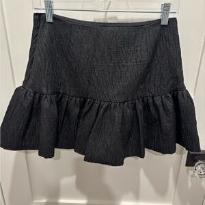Zara Black Textured Mini Skirt